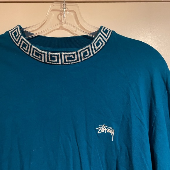 STÜSSY Teal Geometric Long-Sleeve - Picture 4 of 5